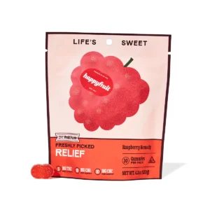 happy fruit raspberry remedy gummies 120g