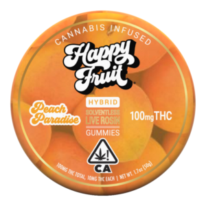 happy fruit peach paradise rosin gummies 100mg